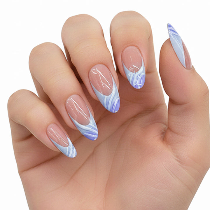 Künstlerisches Aquarell Press-On Nagelset Karnz