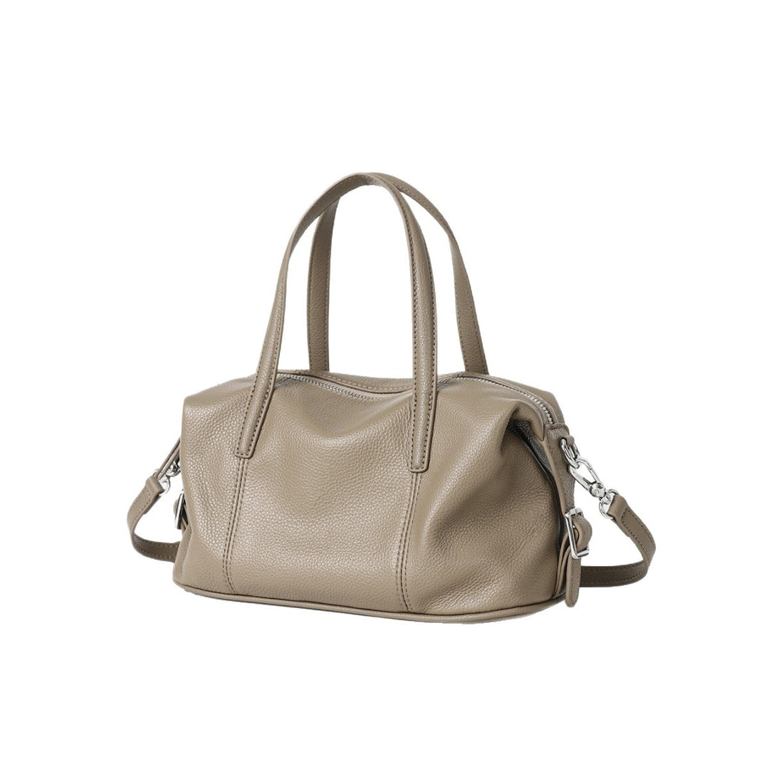 Strukturierte Fass-Top-Handle-Satchel mit abnehmbarem Crossbody-Gurt