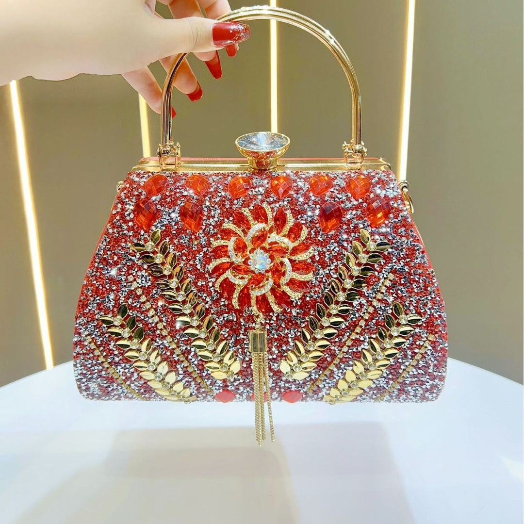 Verzierte Blumen Abendhandtasche
