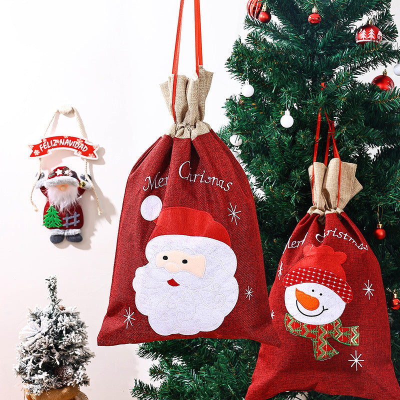 Festlicher Weihnachtsgeschenkesack mit Schneemann-Motiv Karnz