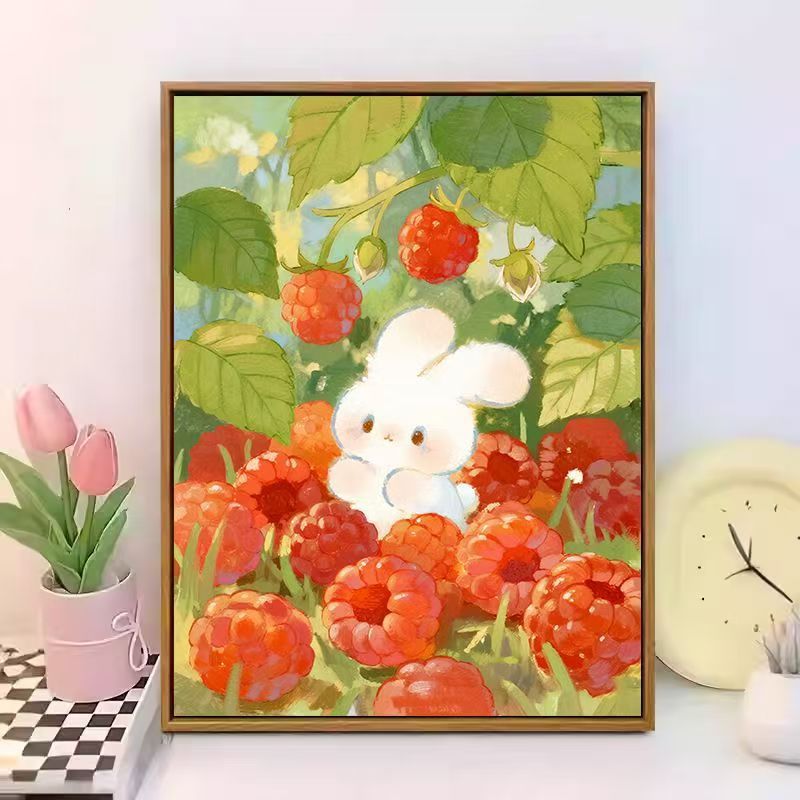 Niedliches Kaninchen-Themen-Leinwand-Wandkunst Karnz
