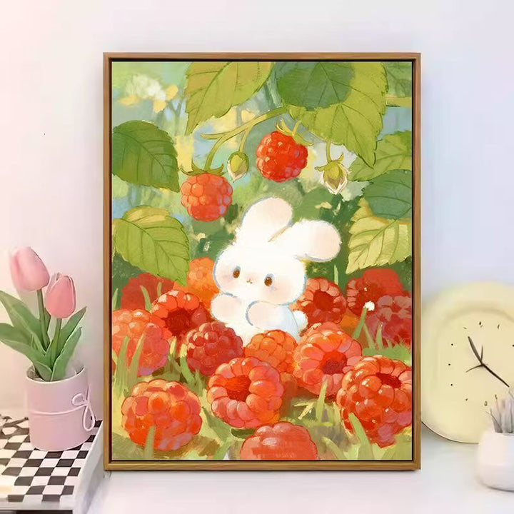 Niedliches Kaninchen-Themen-Leinwand-Wandkunst Karnz