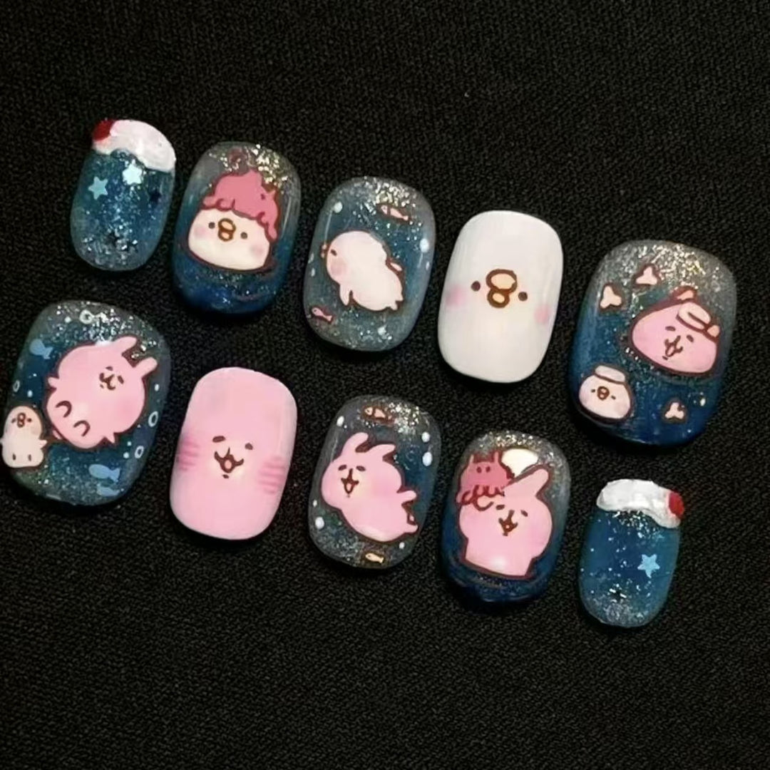 Cartoon-Charakter-Nagelkunst-Set Karnz