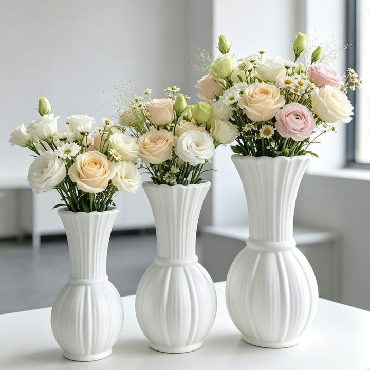 Elegante gerippte Blumenvase Karnz