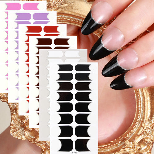 Elegante French Tip Nagelkunst Wraps