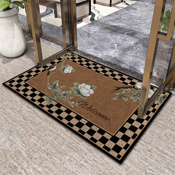 Elegante florale dekorative Teppichmatte