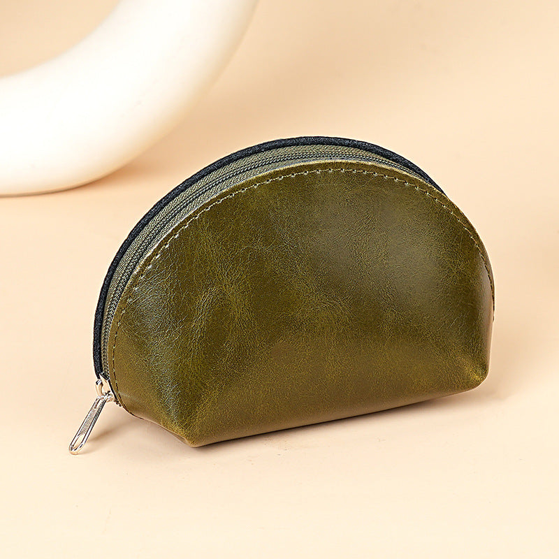 Premium Leder Reißverschluss-Münzbeutel