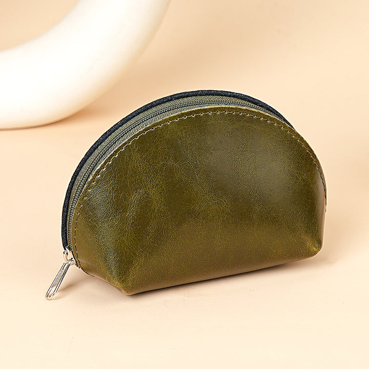 Premium Leder Reißverschluss-Münzbeutel