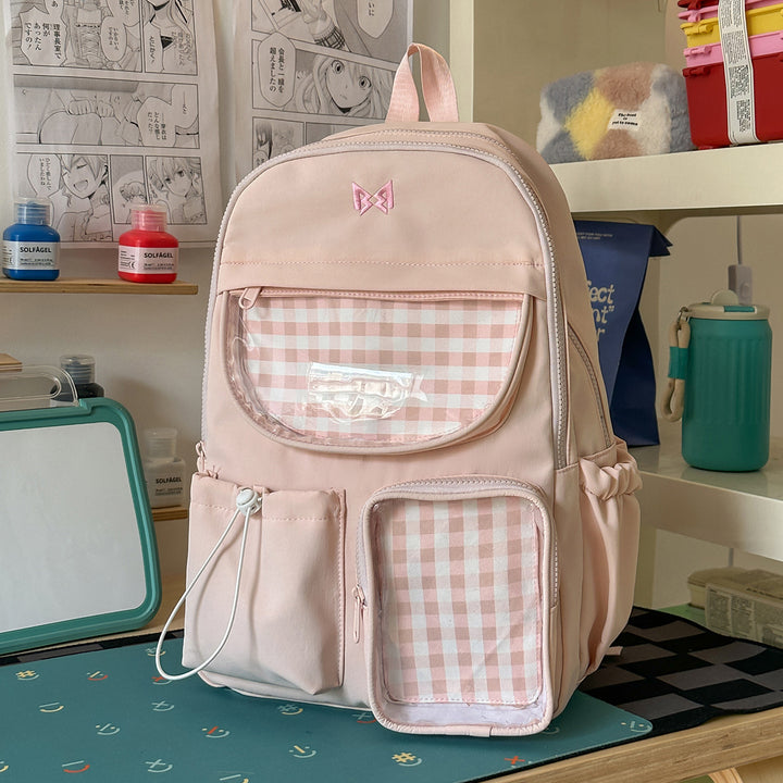 Funktionaler Karomuster-Rucksack Karnz