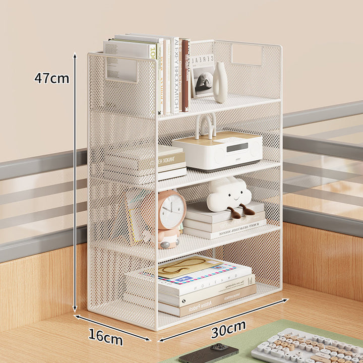 Mesh Desktop Open-Shelf Organizer mit integrierten Griffen und Trennwänden