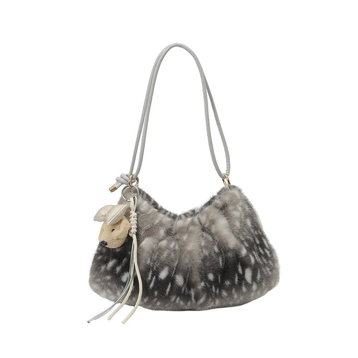 Luxuriöse Kunstpelz Schultertasche