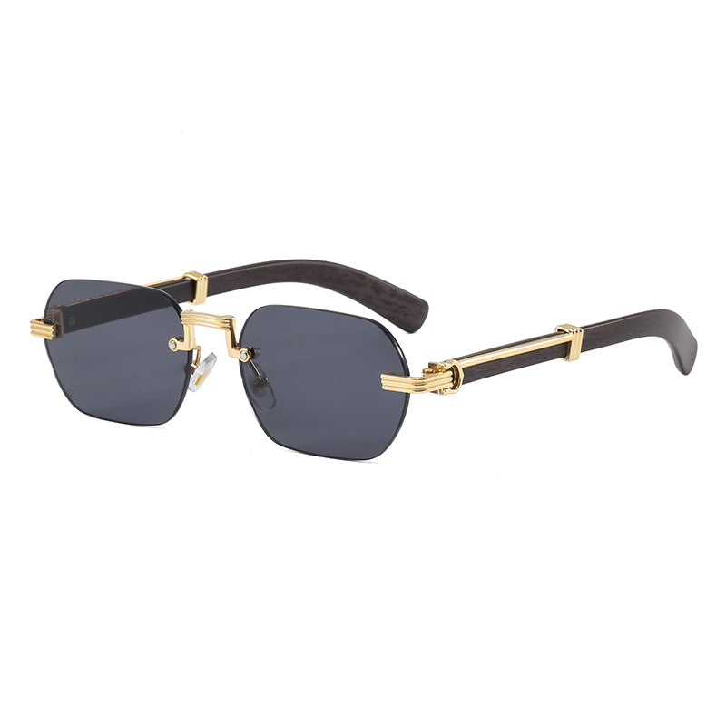 Damen Geometrische Designer-Sonnenbrille mit luxuriösem Metallrahmen Karnz