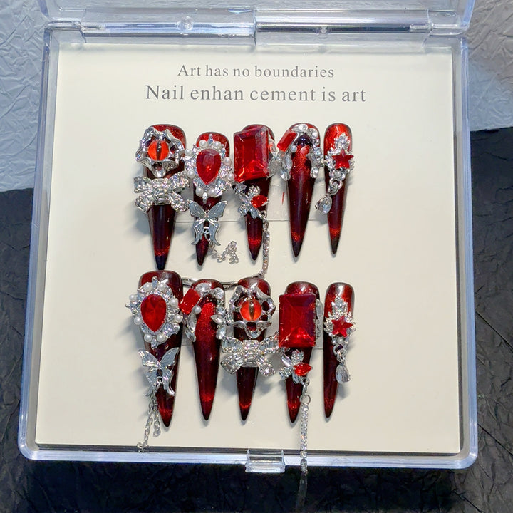 Glamouröse Künstlerische Strass Nagelverzierungen