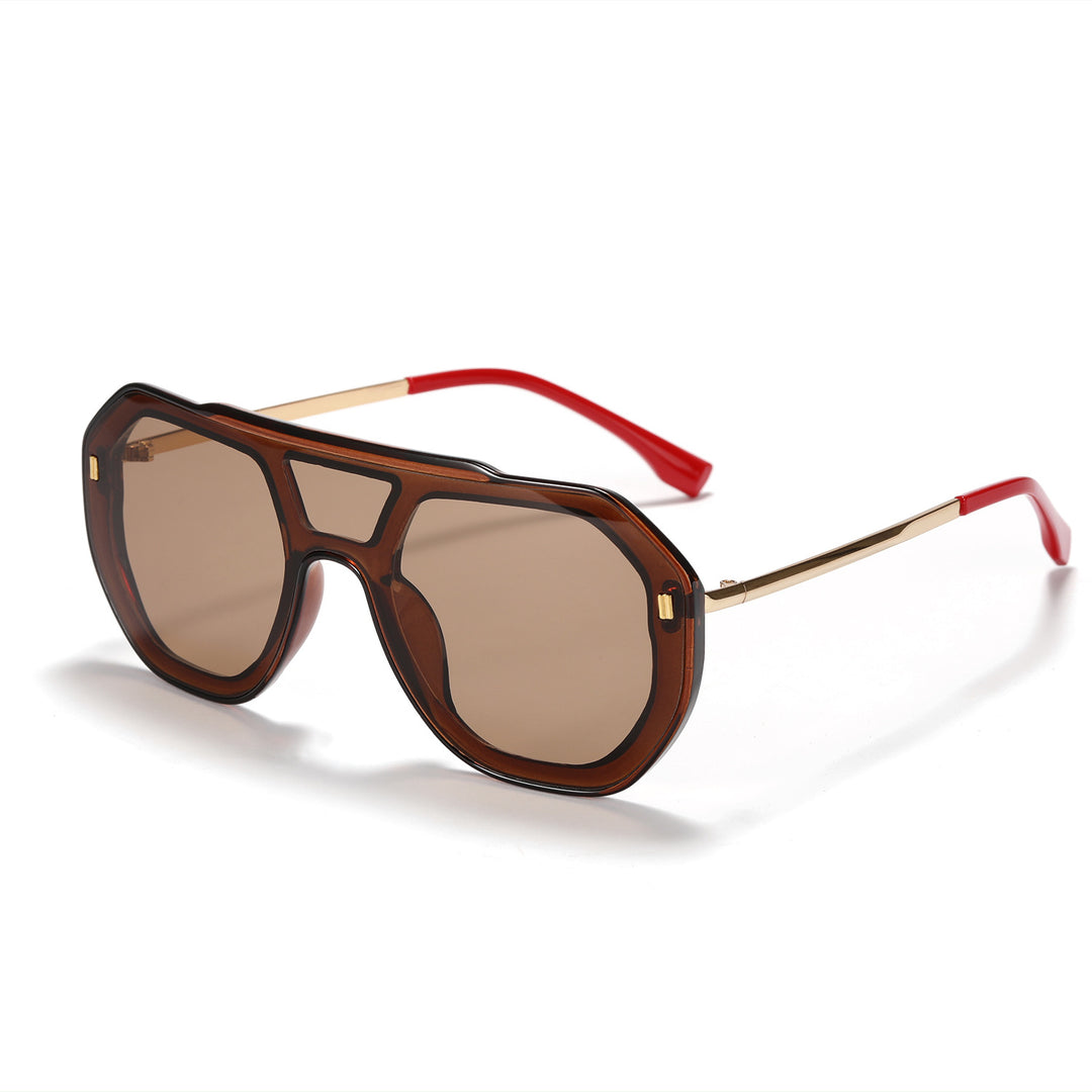 Damen oversized geometrische Sonnenbrille mit elegantem Rahmen Karnz