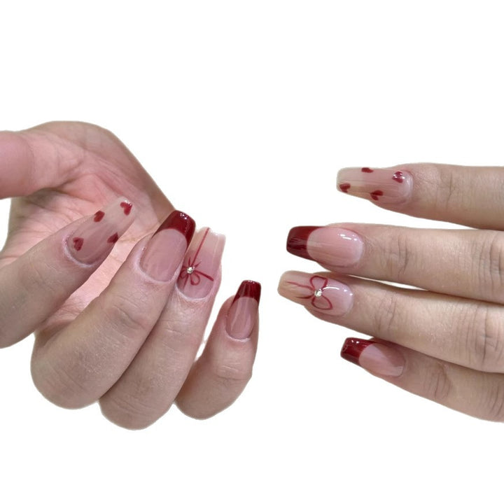 Künstlerisches Herz-Muster Druck-Nagelset Karnz