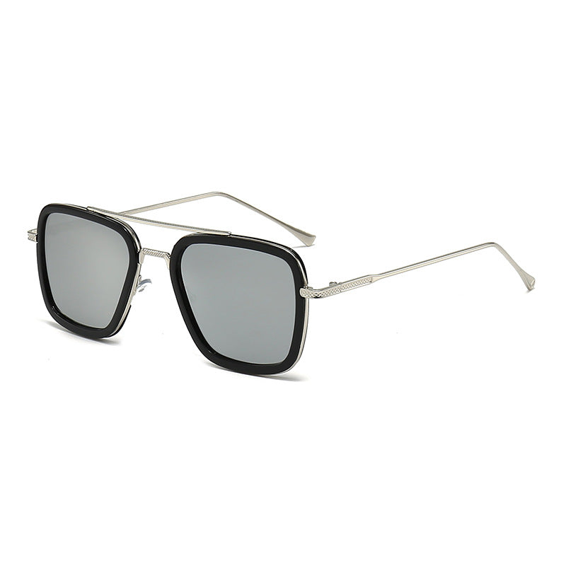 Damen modische quadratische Sonnenbrille mit metallischen Details Karnz