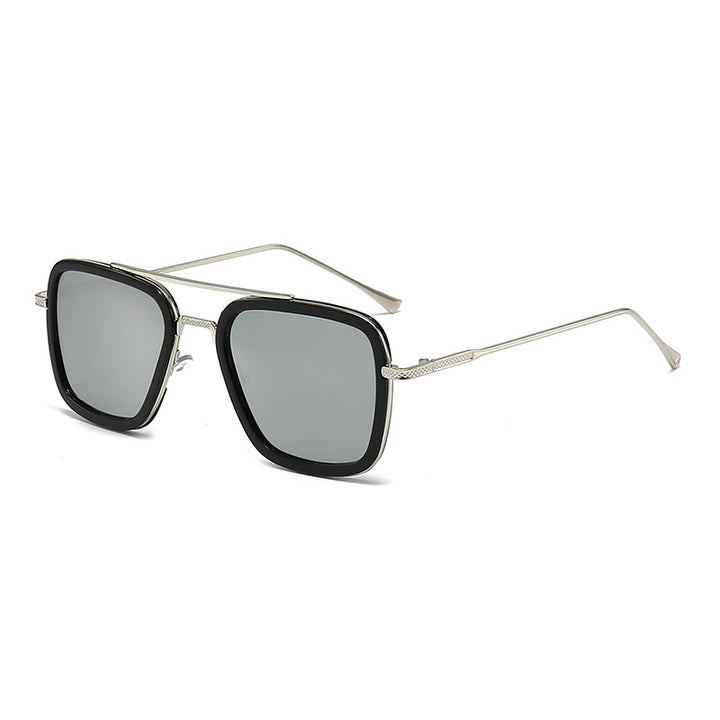 Damen modische quadratische Sonnenbrille mit metallischen Details Karnz