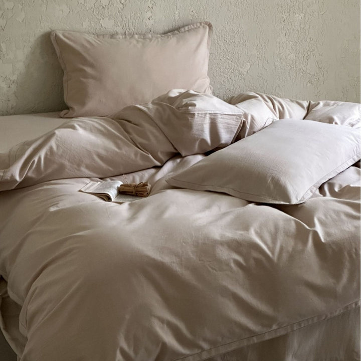 Luxuriöses Baumwollsatin-Bettwäsche-Set mit Hotelverschluss und extra-weichen Kissenbezügen