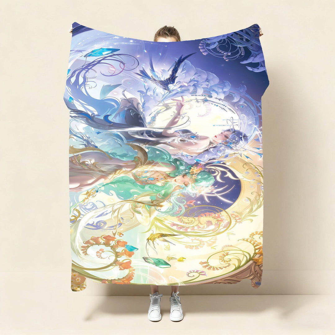 Künstlerische fantasievolle Tagesdecke