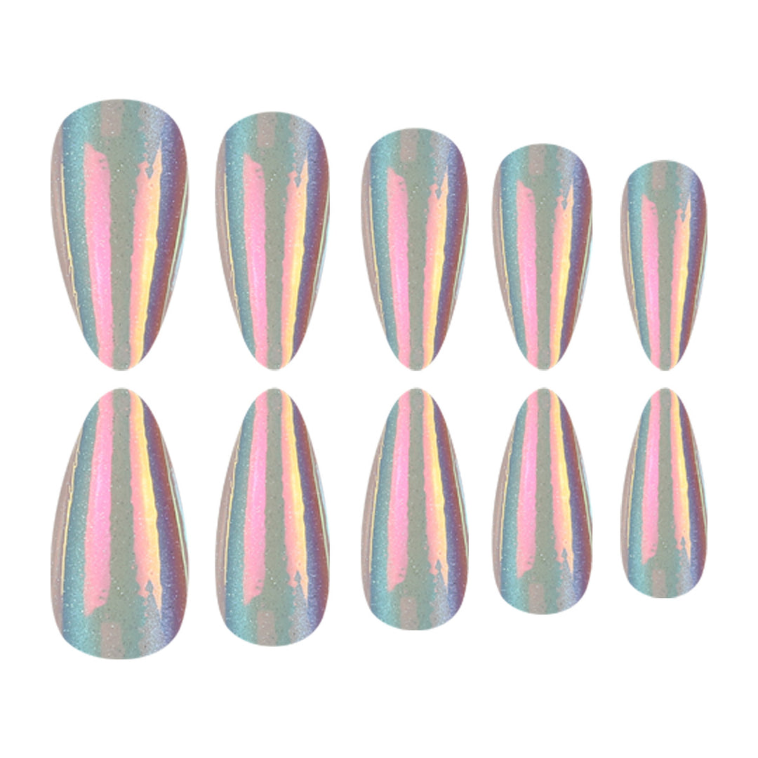 Glamouröse Stiletto Press-On Nägel mit schillerndem Finish Karnz