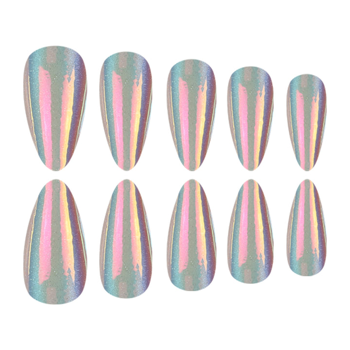 Glamouröse Stiletto Press-On Nägel mit schillerndem Finish Karnz