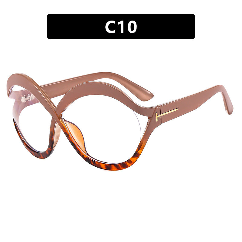 Damen extravagante Cat-Eye Sonnenbrille mit geschwungenem Rahmen Karnz