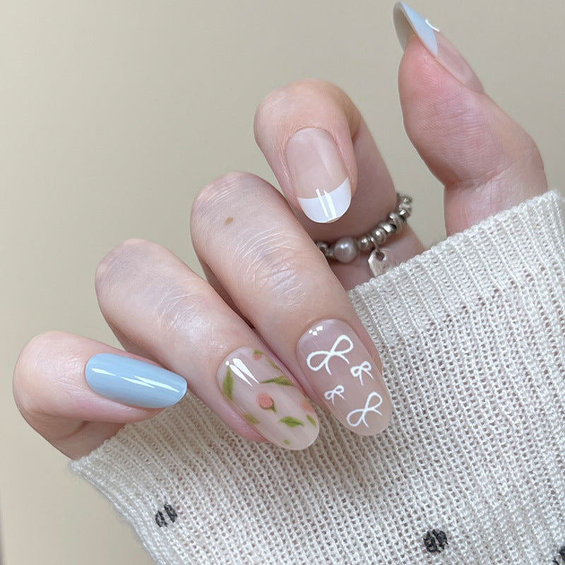 Künstlerisches Florales Press-On Nagelset Karnz 1789388641