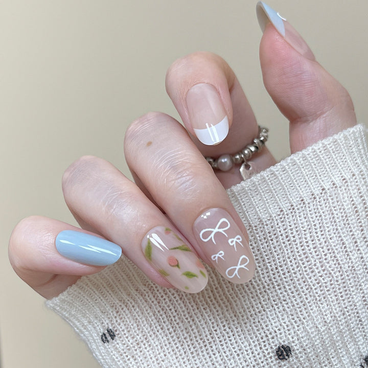 Künstlerisches Florales Press-On Nagelset Karnz 1789388641