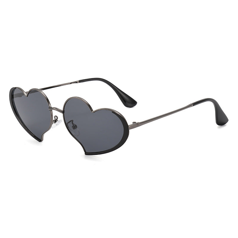 Damen Herzförmige Sonnenbrille mit glamourösem Rahmen Karnz