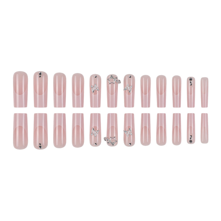 Glamouröses Lang Quadrat Nagel Kunst Set Karnz