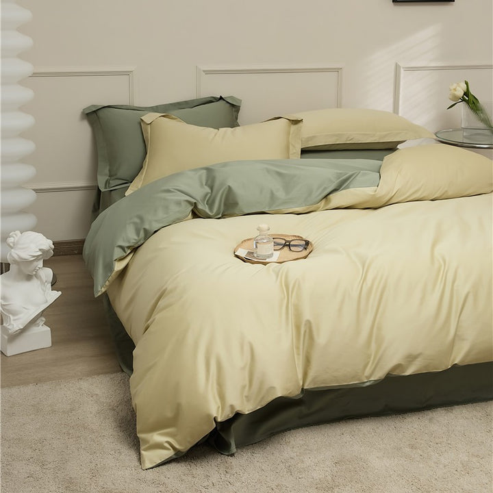 Wendbare Bettgarnitur aus Baumwoll‑Renforcé mit Soft‑Finish, verdecktem Reißverschluss und extra Kissenbezügen