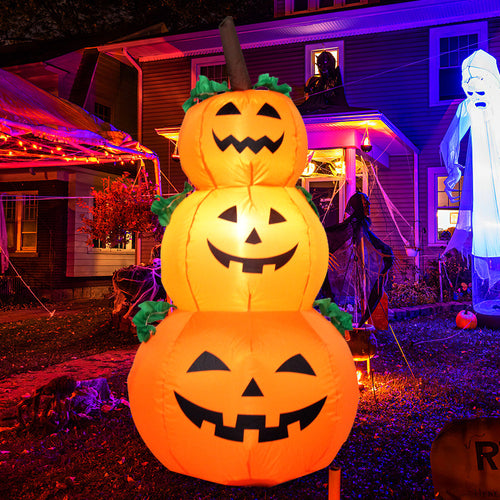 Aufblasbare Halloween-Gartenfigur mit integrierter LED-Beleuchtung und Erdspießen