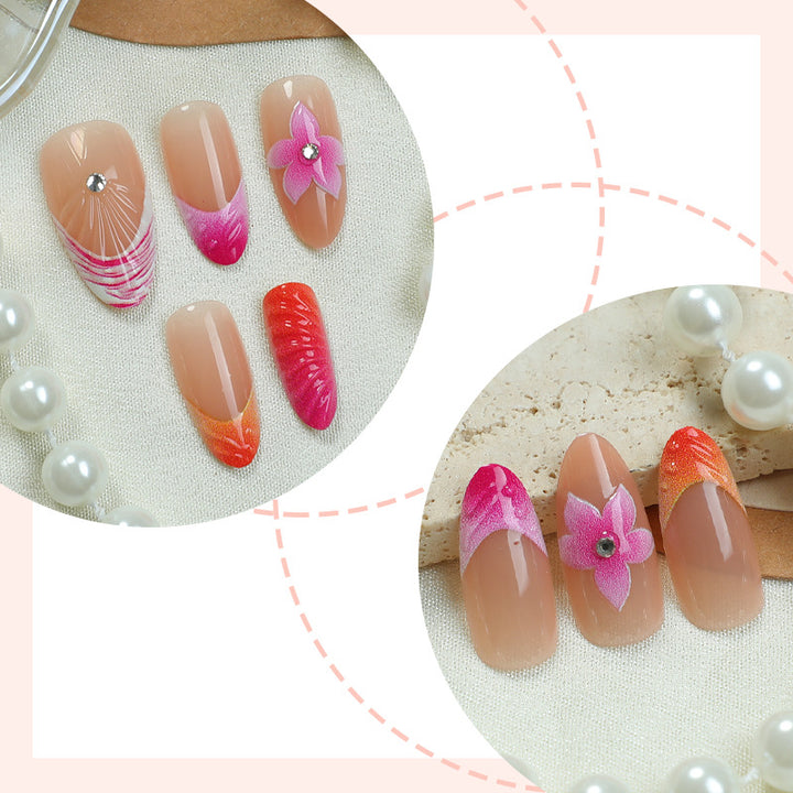Blumenverzierte Press-On-Nagelset Karnz 1788495993