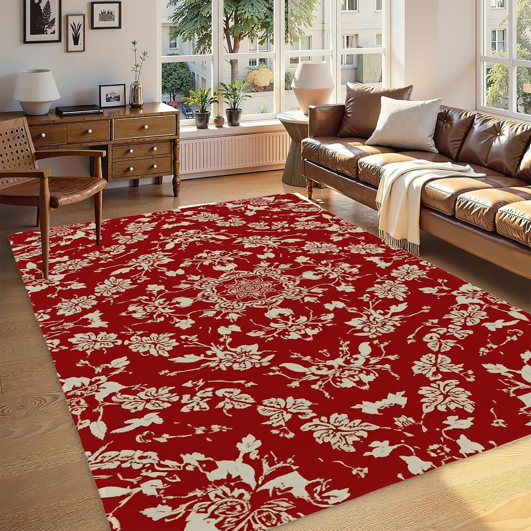 Abstract Leaf Print Teppich