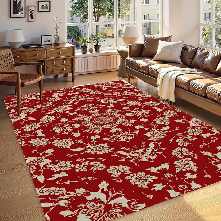 Abstract Leaf Print Teppich