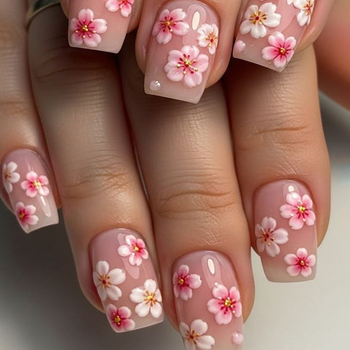 Floral Acryl Nail Art Set Karnz