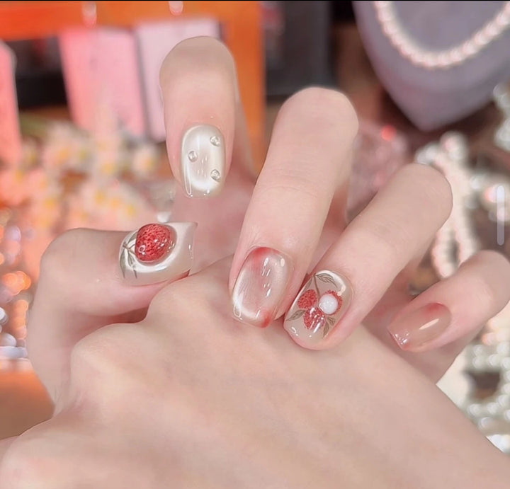 Künstlerisches Floral Design Press-On Nagel Set Karnz