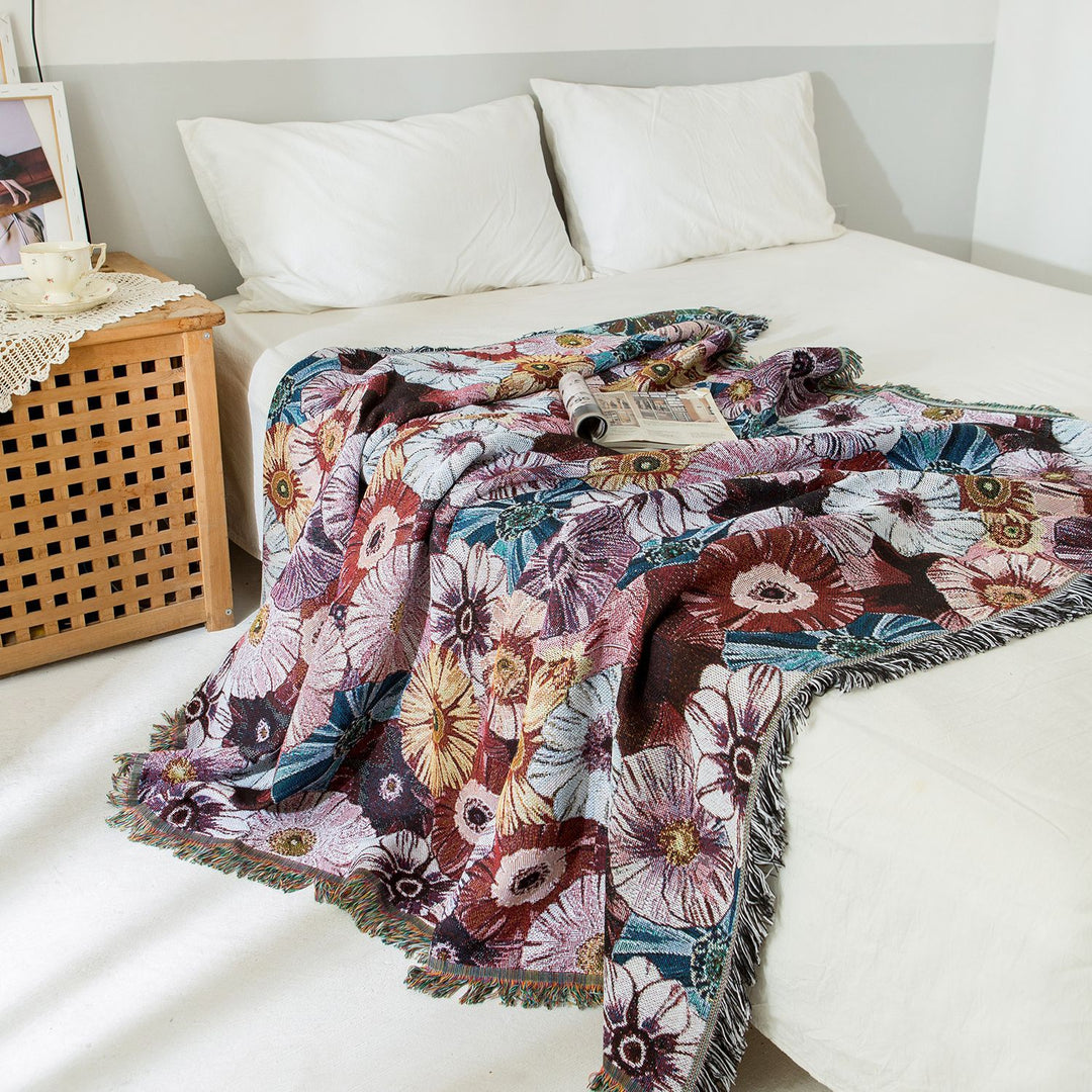 Florale Woven Werfen Decke