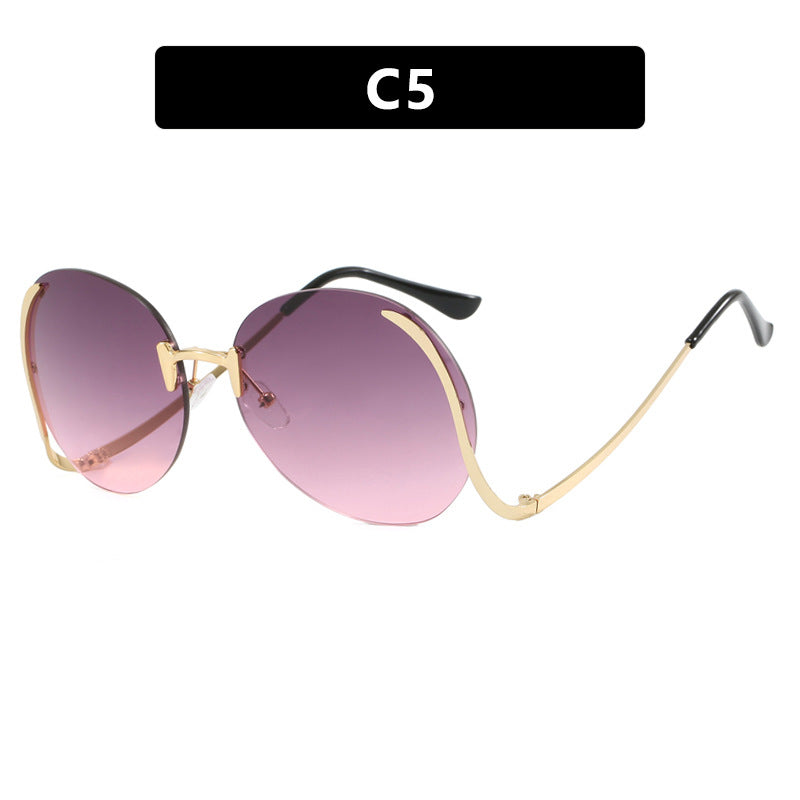 Damen luxuriöse Oversized-Sonnenbrille mit innovativem Rahmen und UV-Schutz Karnz