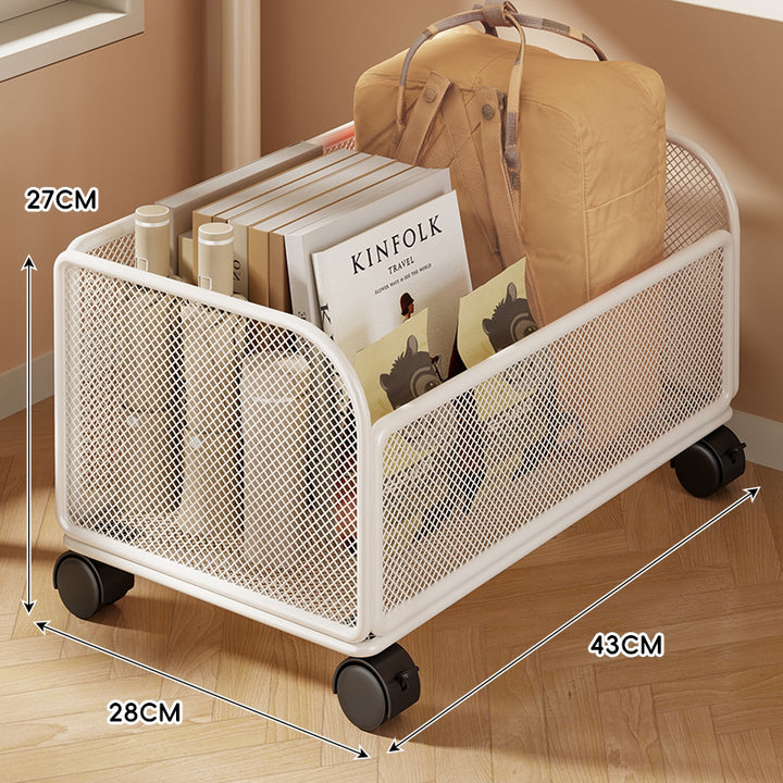 Rollender Mesh-Aufbewahrungskorb mit verriegelbaren Rollen