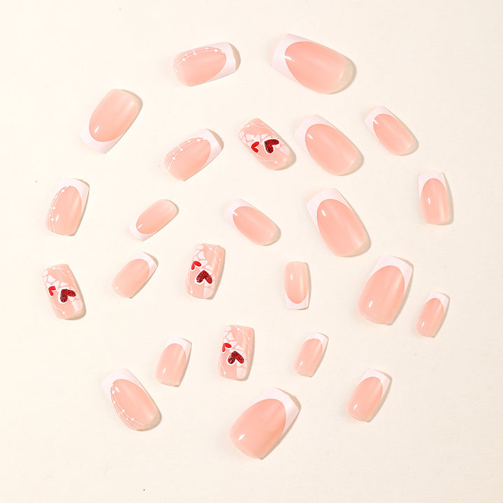 Herz-Beschmückte Acryl-Nagelkunsterweiterungen Karnz