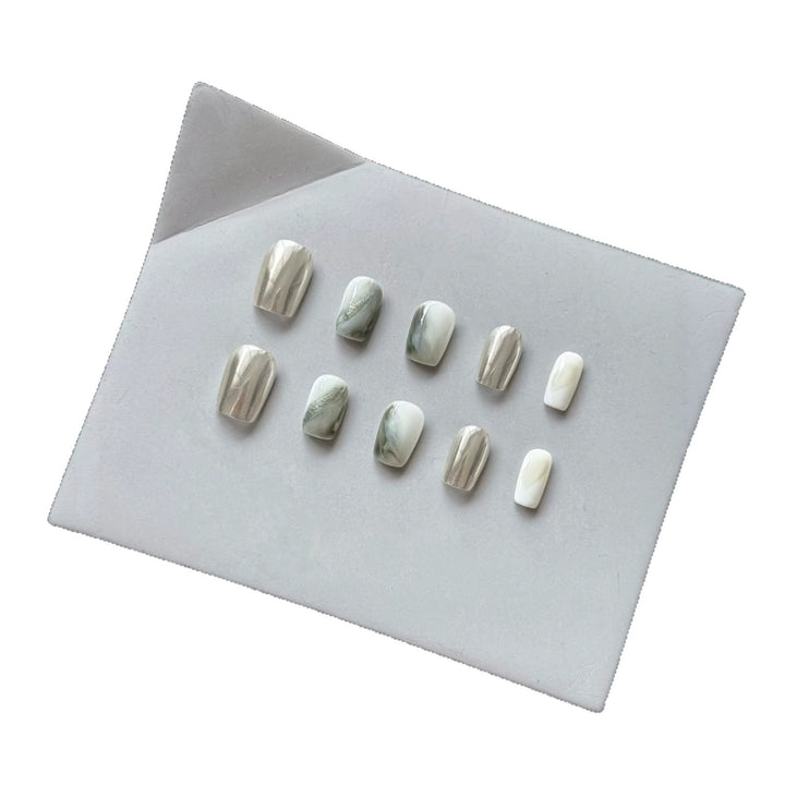 Marmor-Effekt Press-On Nagel Set