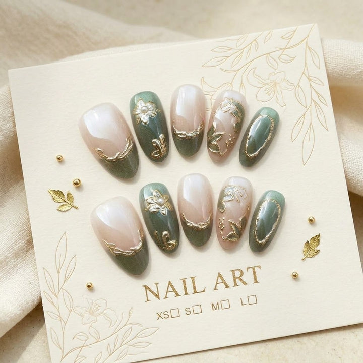 Blumen Design Elegante Press-On Nagel Set