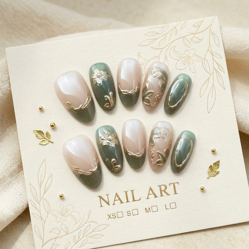 Blumen Design Elegante Press-On Nagel Set