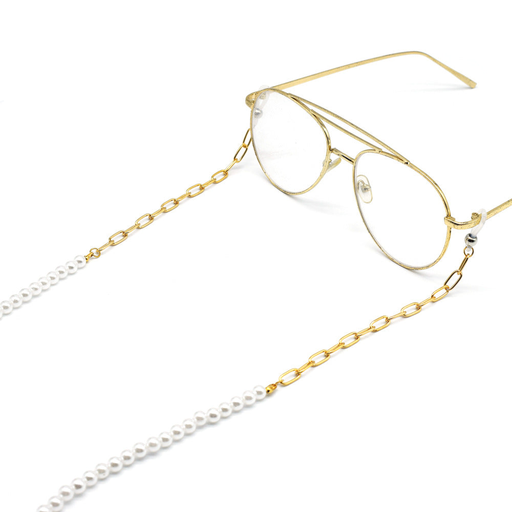 Eleganter Perlen- und Goldkette Brillenhalter Karnz
