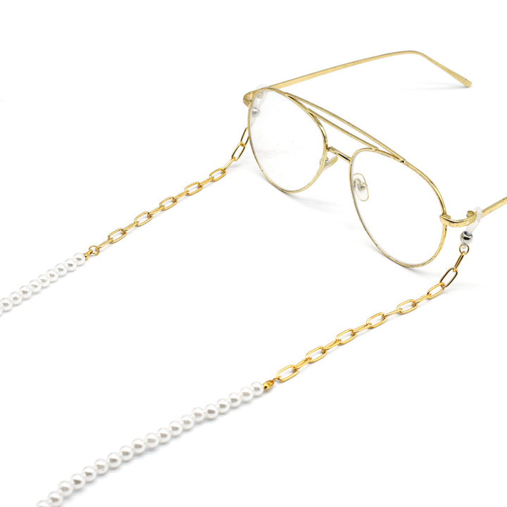 Eleganter Perlen- und Goldkette Brillenhalter Karnz