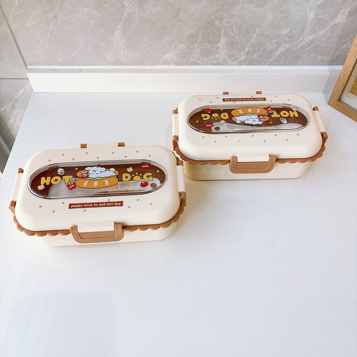 Cartoon-Themen Lebensmittelaufbewahrung Bento Box Mit Besteck