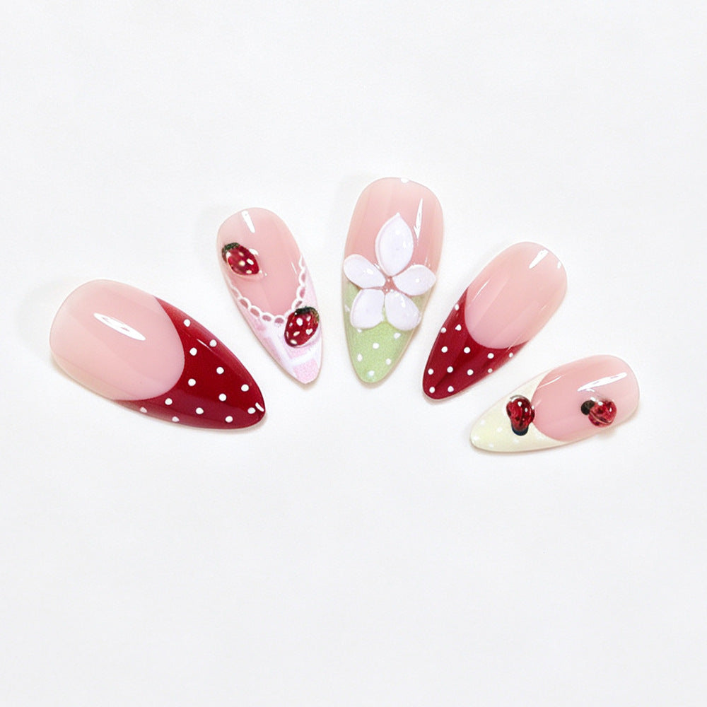 Kreatives Blumendesign Press-On Nagelkunst Set Karnz