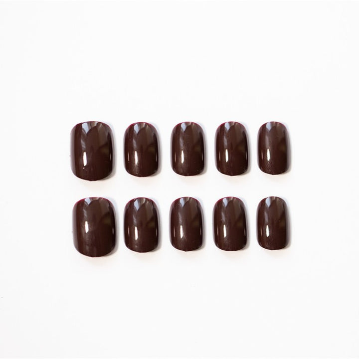 Elegante Glänzende Faux Press-On Nagelset