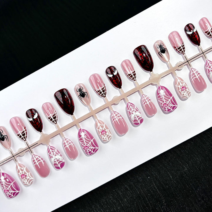 Themen Press-On Nagel Set mit Spider Design